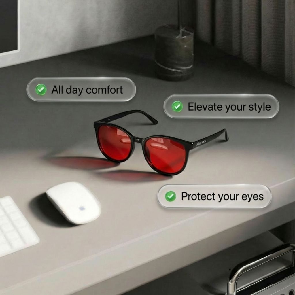 Flow® Unisex Red Lens Blue Light Glasses